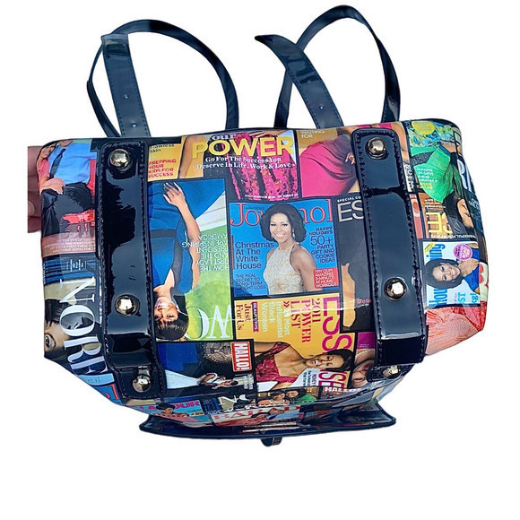 Michelle Obama Glossy Magazine Cover Collage Backpack - Picture 9 of 15